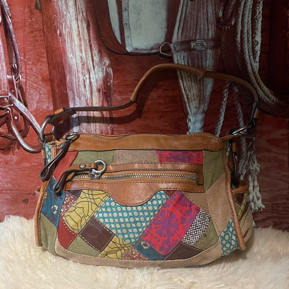 Fossil vintage patchwork bag